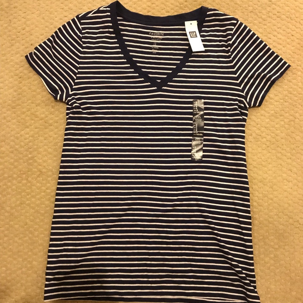 GAP Striped V-neck Shirt